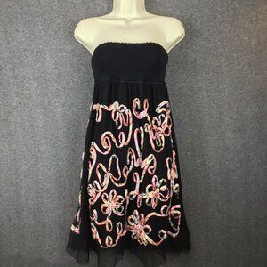 Vintage Betsey Johnson Made in USA Raised Flower Dress/Skirt/Cover OS